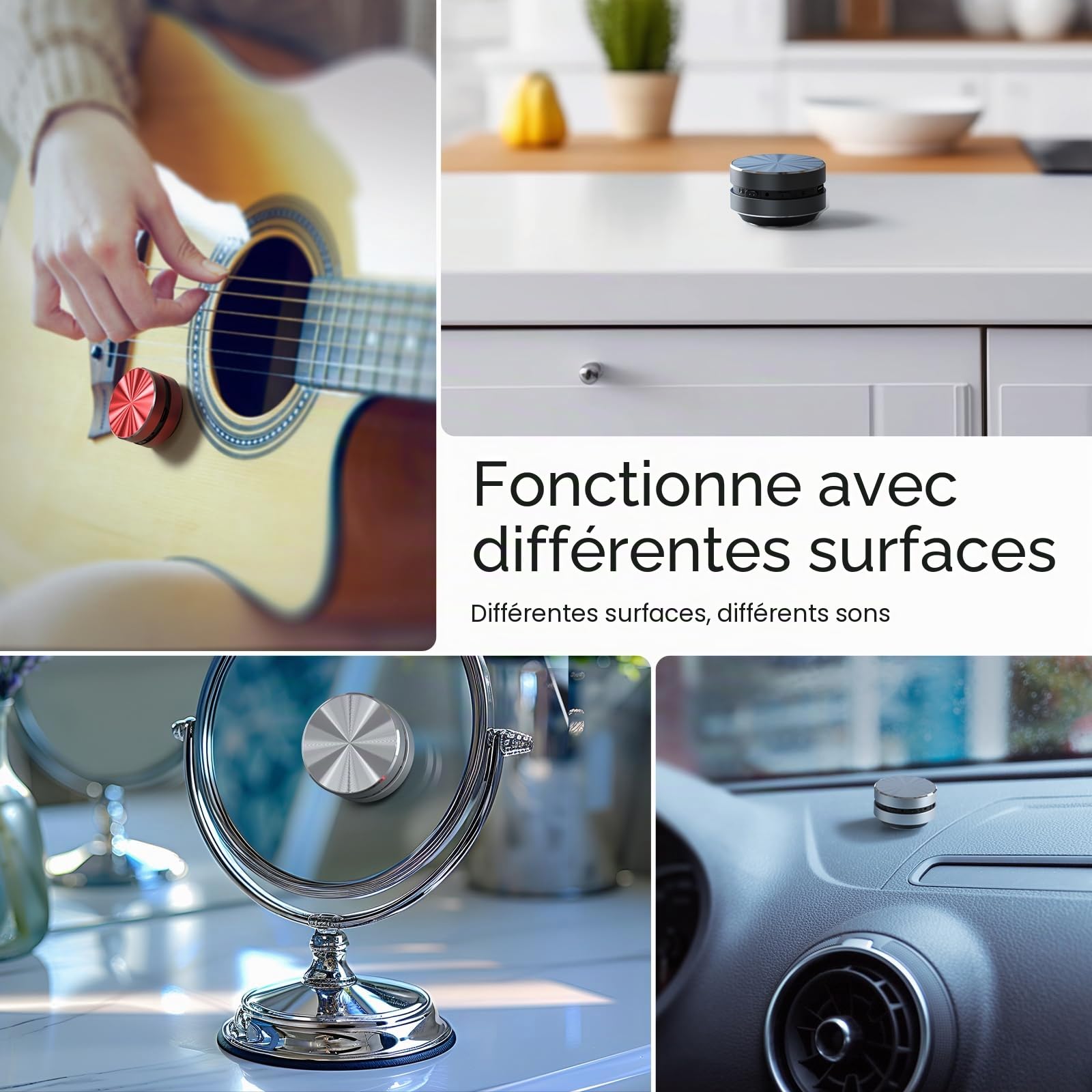 Docooler Haut-parleur portable à conduction osseuse, microphone intégré, radio FM