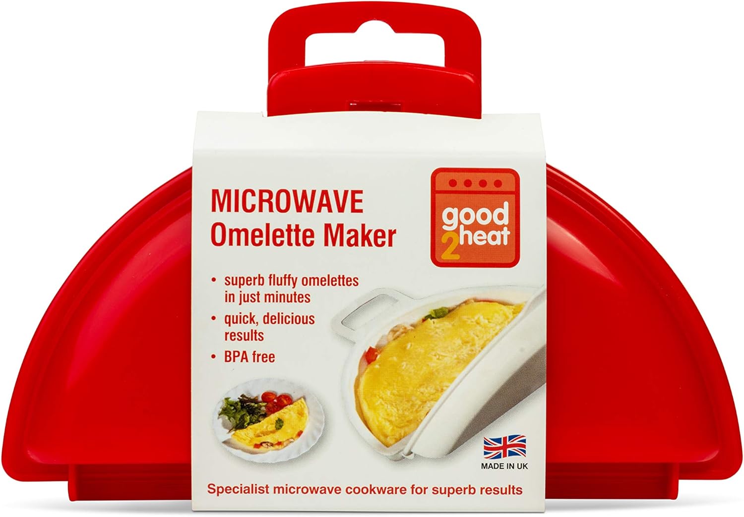 good2heat 4035 Microwave 2 Egg Omelette Maker Red, 18 x 4