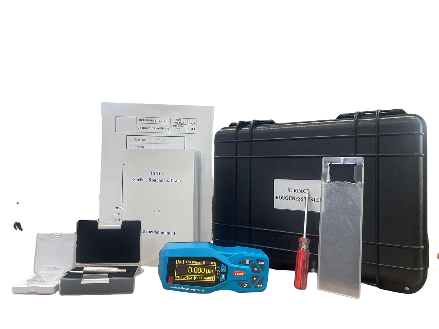 Portable Surface Roughness Tester Digital Surface Profile Gauge for Plastic Piece Polished Parts Testing with 20 Parameters Real-time Display