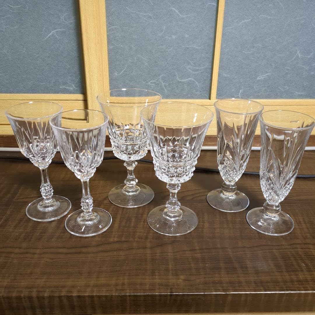 クリスタルガラス ワイングラス 2個セット×3 シャンパングラス CHOYA  