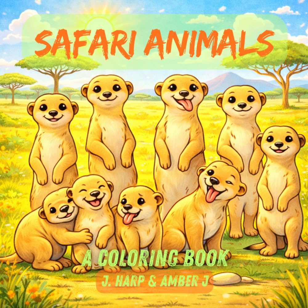Safari Animals Coloring Book for Kids Ages 4–8: Fun Wild Animal Pages for Early Learning and Creativity (Coloring Adventures for Kids)