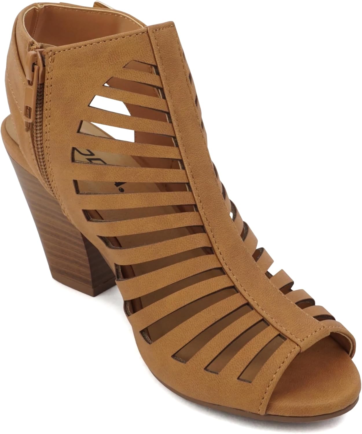 Soda Shaky ~ Women Open Toe High Cone Heel Gladiator Sandal with Adjustable Ankle Strap - Image 4