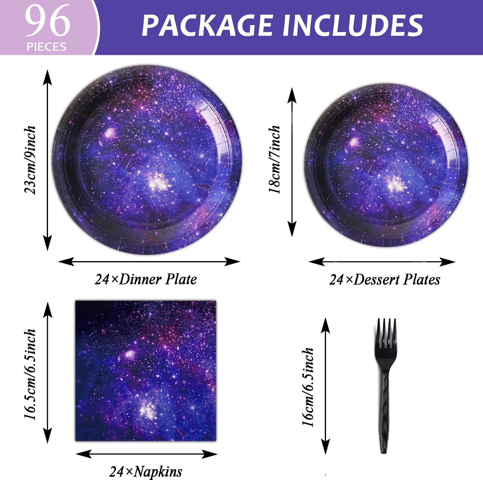 Snapklik.com : Gisgfim 96 Pcs Space Galaxy Plates And Napkins Party ...
