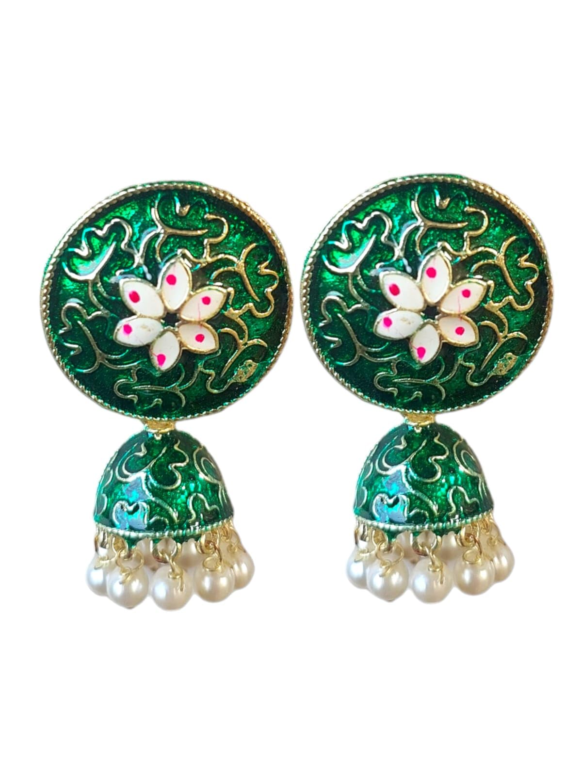 Just In Jewellery Golden Brass Meenakari Small Jhumki Earrings. (Green) (B0CPJHXQ9S) Amazon Price History, Amazon Price Tracker