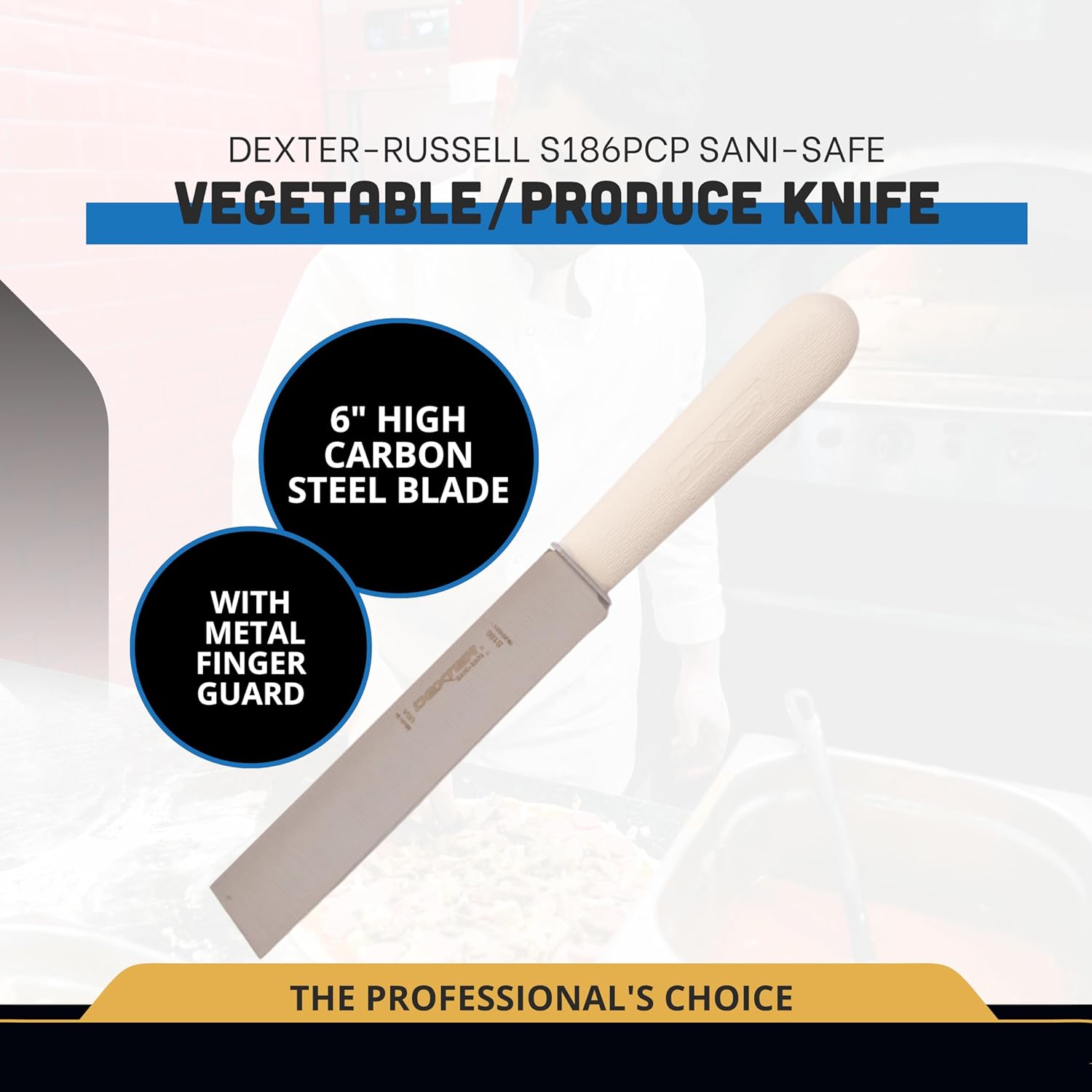 Dexter-Russell Sani-Safe 6" Vegetable/Produce Knife | S186PCP | High-Carbon Steel Blade | Slip-Resistant Polypropylene Handle | Professional Grade Kitchen Knife | Made in USA - Image 2
