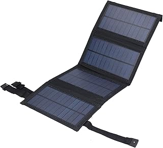 Foldable Solar Panel, 20W USB Solar Panel, Polycrystalline Solar Cells Portable Solar Panel Charger Controller Solar Panel Kit for Outdoors Power Stations Camping RV Generators Smartphone(Black)