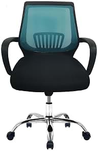 Mr Dreams. Silla Escritorio Modelo Burgos Color Azul. Silla de Oficina y Silla Escritorio Reclinable, Giratoria, Elevable, con Soporte Lumbar, Respaldo Transpirable, Reposabrazos y Ruedas Antirayones