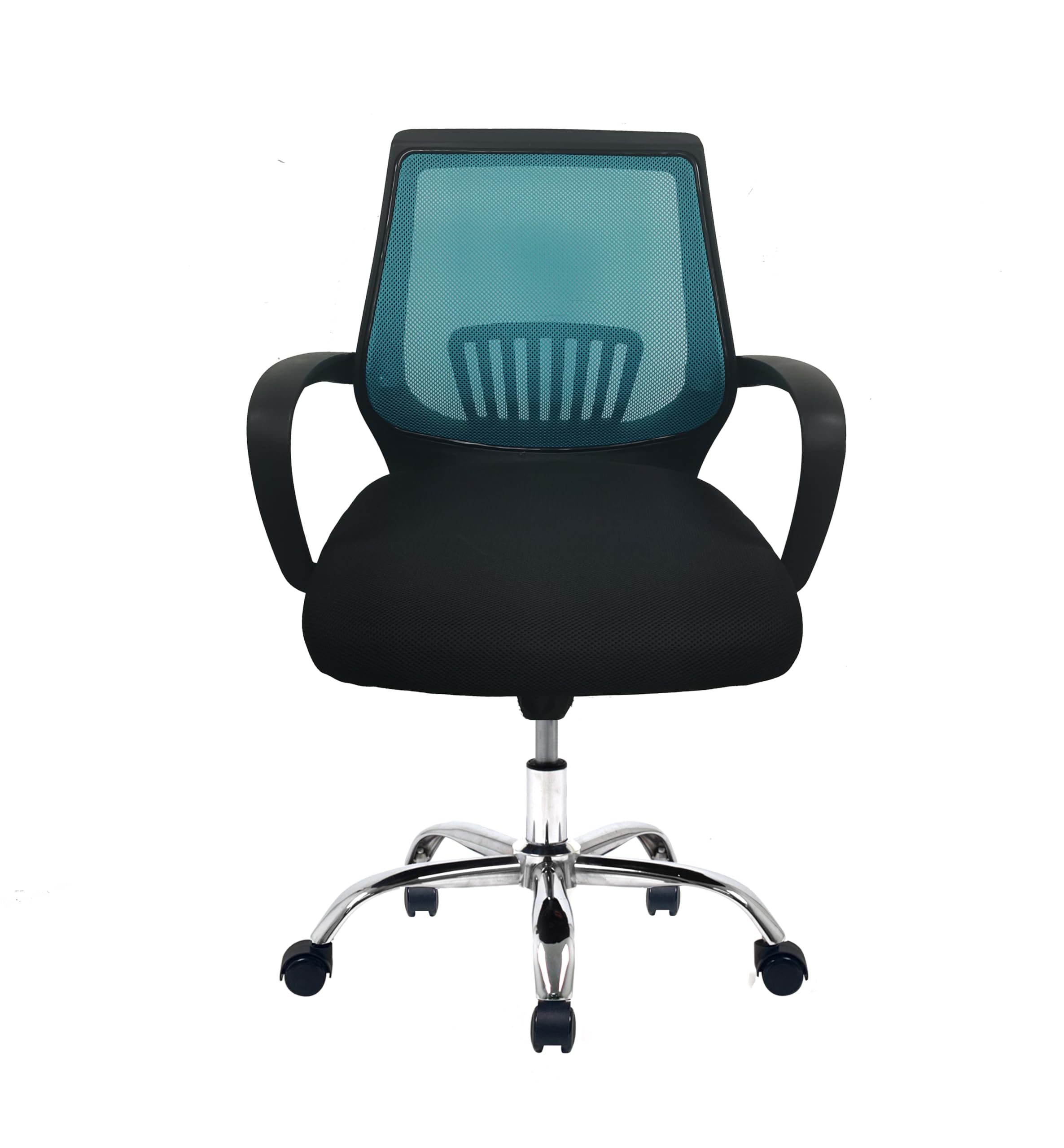 Mr Dreams. Silla Escritorio Modelo Burgos Color Azul. Silla de Oficina y Silla Escritorio Reclinable, Giratoria, Elevable, con Soporte Lumbar, Respaldo Transpirable, Reposabrazos y Ruedas Antirayones