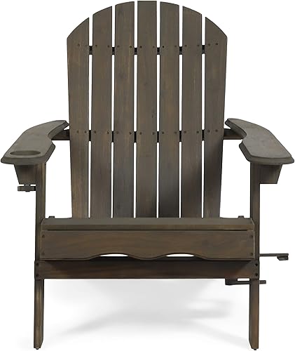 Christopher Knight Home Cheryl - Silla plegable Adirondack de madera de acacia para exteriores, color gris