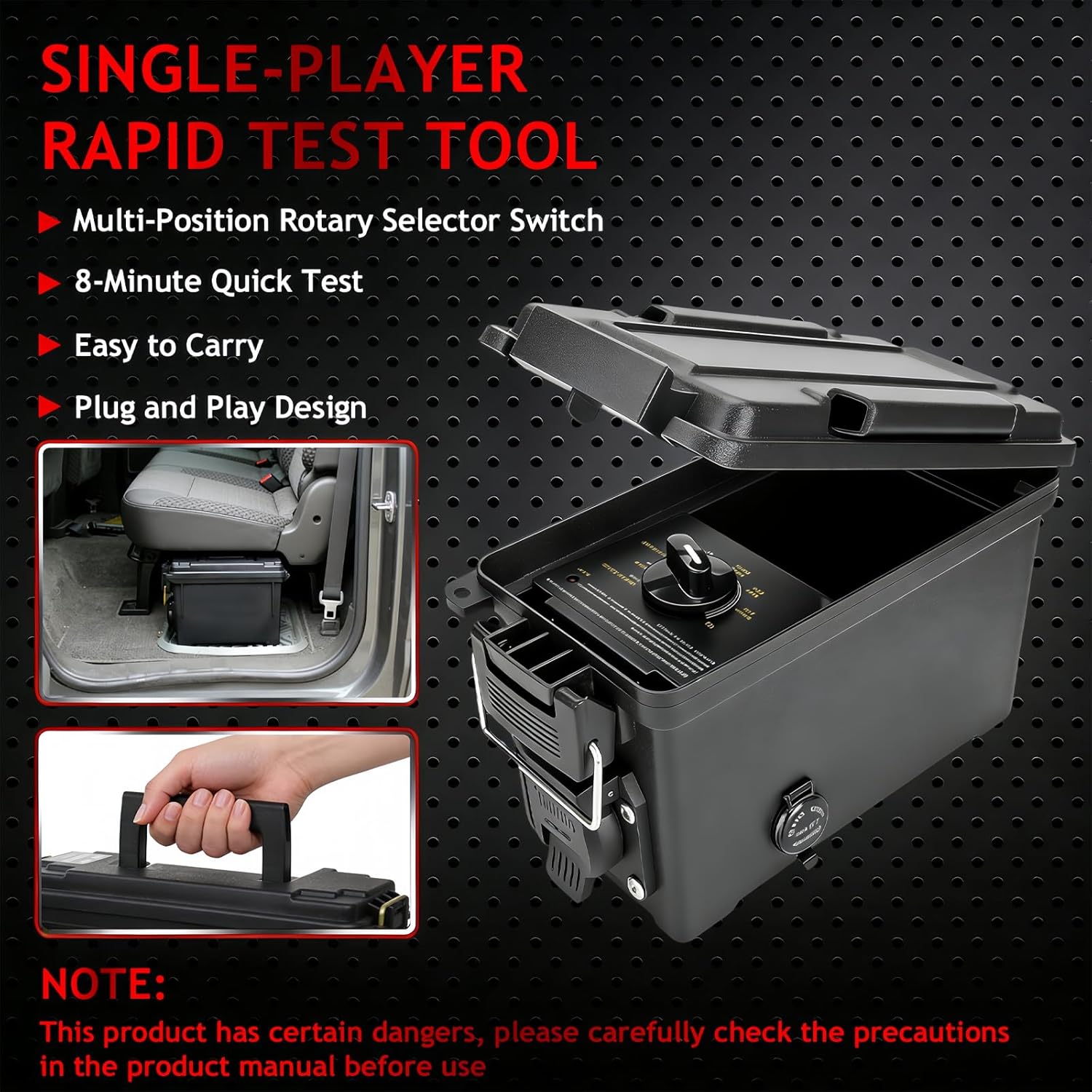 9101 Trailer Light Tester Box (7-Way Spade Pin Style with Trailer Plug Adapter) Test Trailer Lighting and Brake Systems | Trailer Plug Tester Avoid Blown fuses and Light Tester