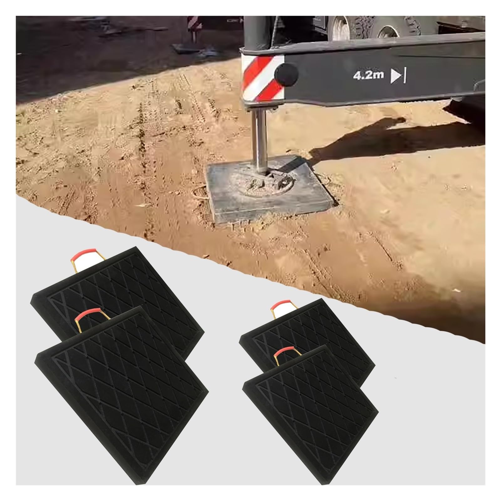 Patins de stabilisateur pour pompes à béton et camions 40x40 cm