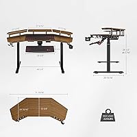 Vista 3 de EUREKA ERGONOMIC Escritorio de pie de altura ajustable, escritorio de computadora con bandeja para teclado de 72 pulgadas, escritorio de estudio