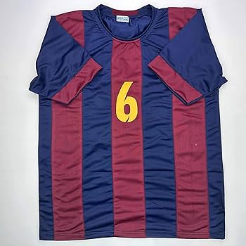 Facsimile Autographed Xavi Hernandez FC Barcelona Blue/Red