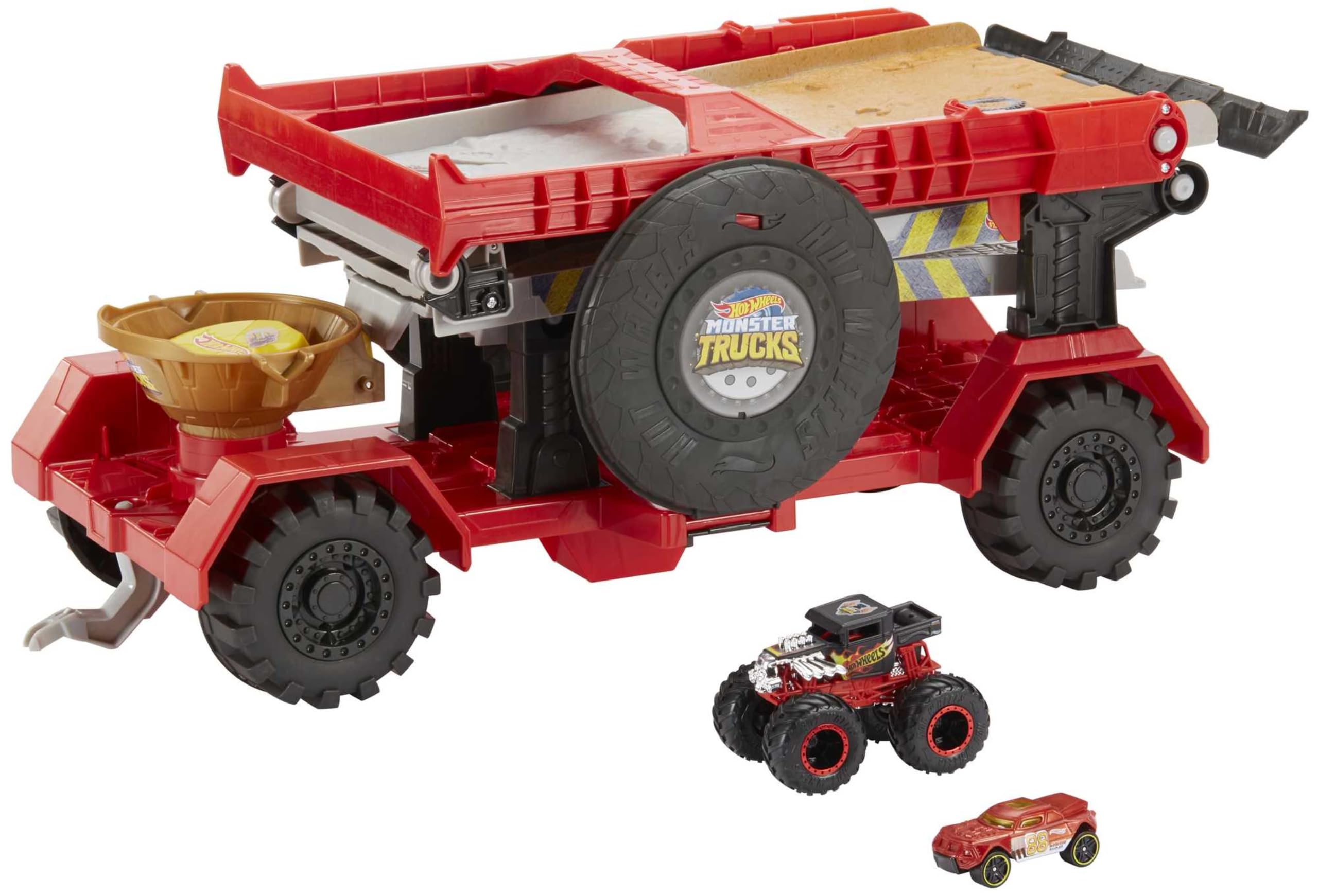 Hot Wheels Monster Trucks Down Hill Race & Go Playset