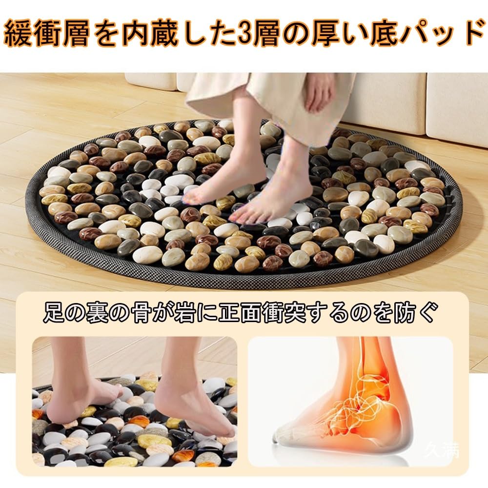 Amazon.co.jp : 足ツボマット 天然小石製 フットマッサージャー 疲労