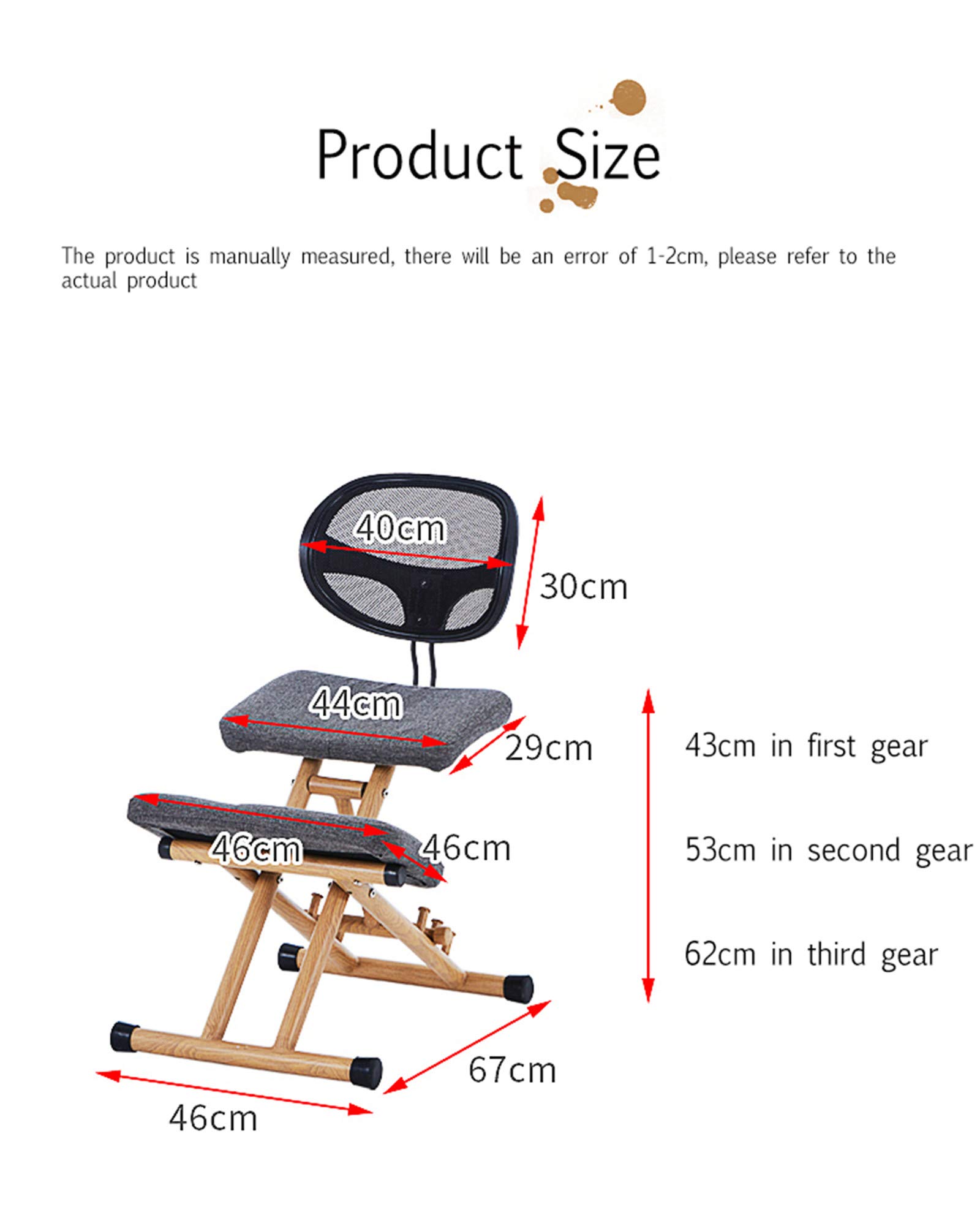 Silla ergonómica para rodillas con respaldo, mejora la postura y la comodidad en casa, oficina o estudio, taburete ajustable en ángulo, solución correctiva para sentarse