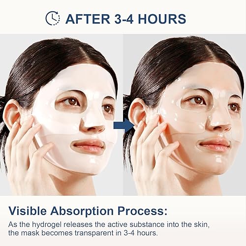 Miniatura 4 de AVJONE Mascarilla facial de colágeno para hidratar y piel cristalina, mascarilla hidratante durante la noche para todo tipo de piel, minimiza los