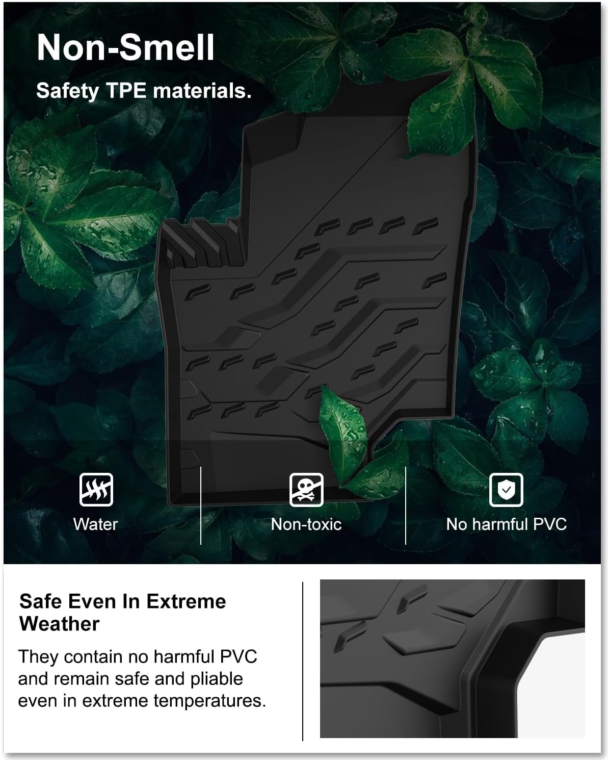 KIWI MASTER Floor Mats for 2021-2026 Can-Am Commander, 2018-2026 Can-Am Maverick Sport/Trail Accessories, Custom Fit All Weather UTV Mats, Heavy Duty TPE Floor Liners, Black