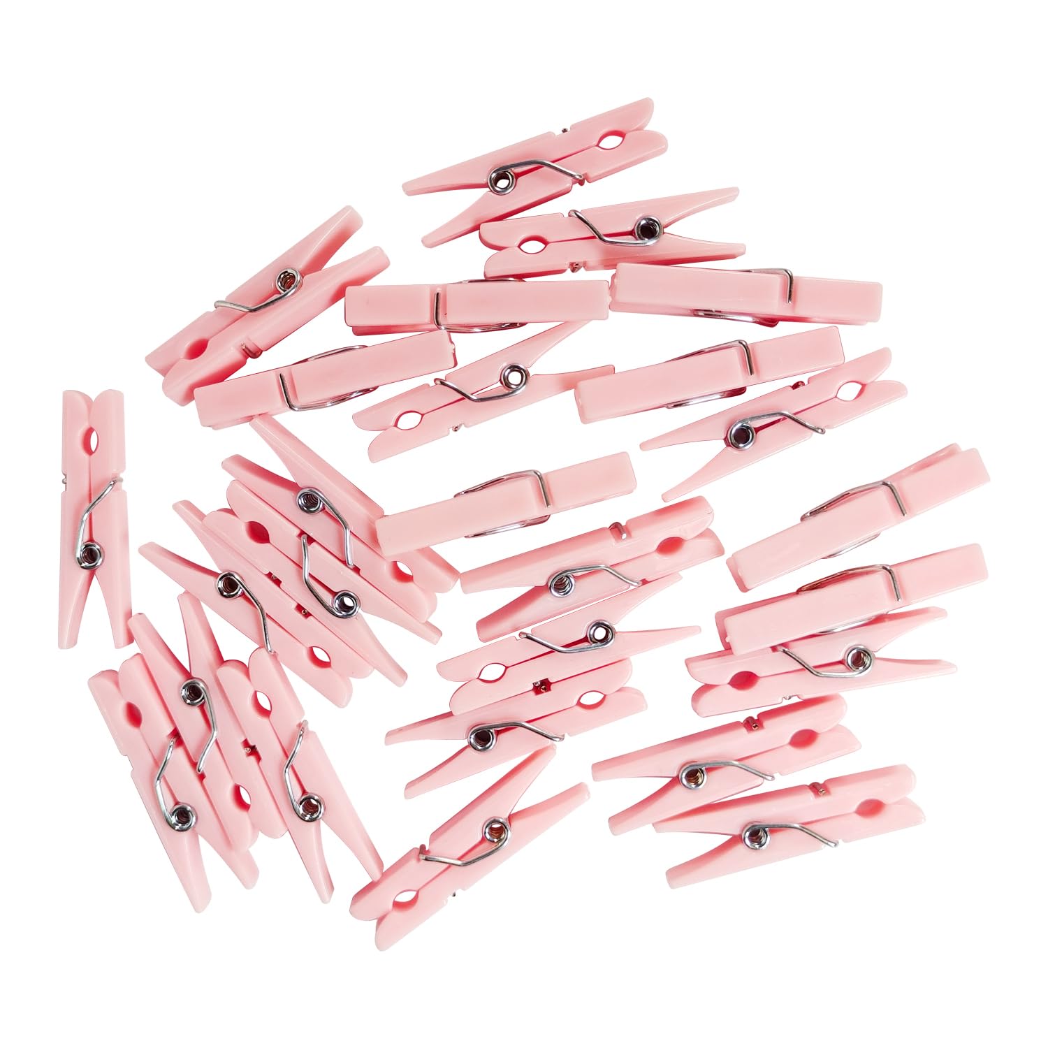 25 PCS Baby Shower Games, Clothes Pins, Plastic Mini Clothespins, Mini Clothes Pins, 1.33 Inch for Decorative Crafts Pegs, DIY Crafts, Clothing Hanging Closepins, Colored Clothes Pin (25, Pink)