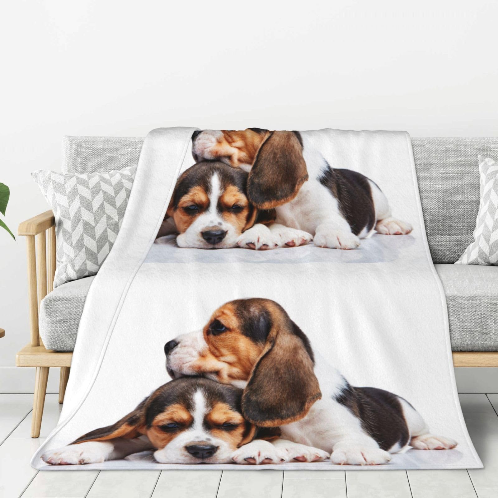 Manta De Franela Suave, Manta Ligera De Felpa Peluda para Cama, Manta, Ropa De Cama, Manta Bonita para Mascotas, Cachorros Beagle, Perros,80 x 60 Pulgadas.