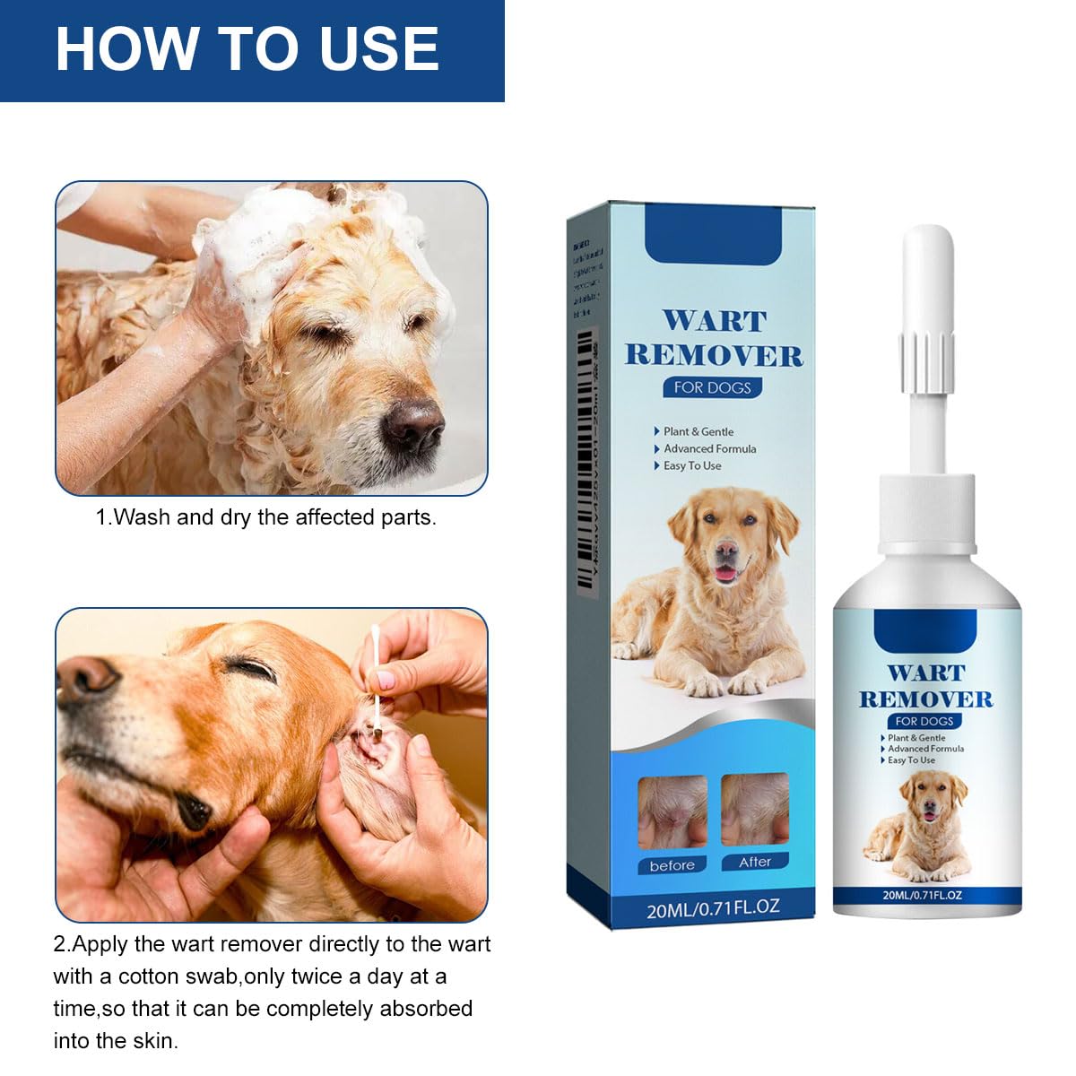 Rakiuty Crème pour Animaux de Compagnie pour Chiens et Chats,Crème pour Enlever Les Verrues,Éliminateur de Verrues pour Chiens,Dissolvant Naturel pour Chien,Naturel et Doux,20 ML