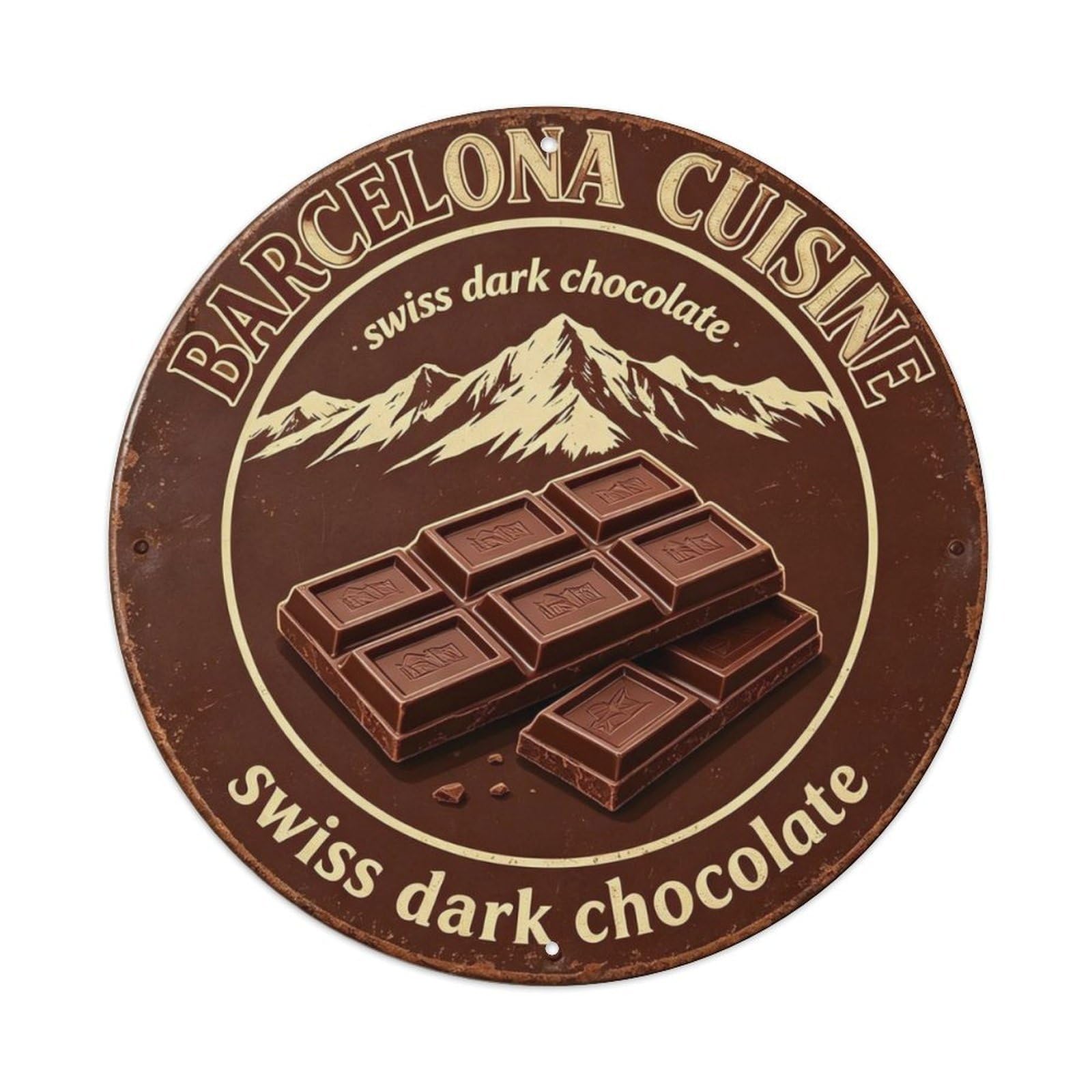 Swiss Dark Chocolate - Metal Tin Sign Plaque