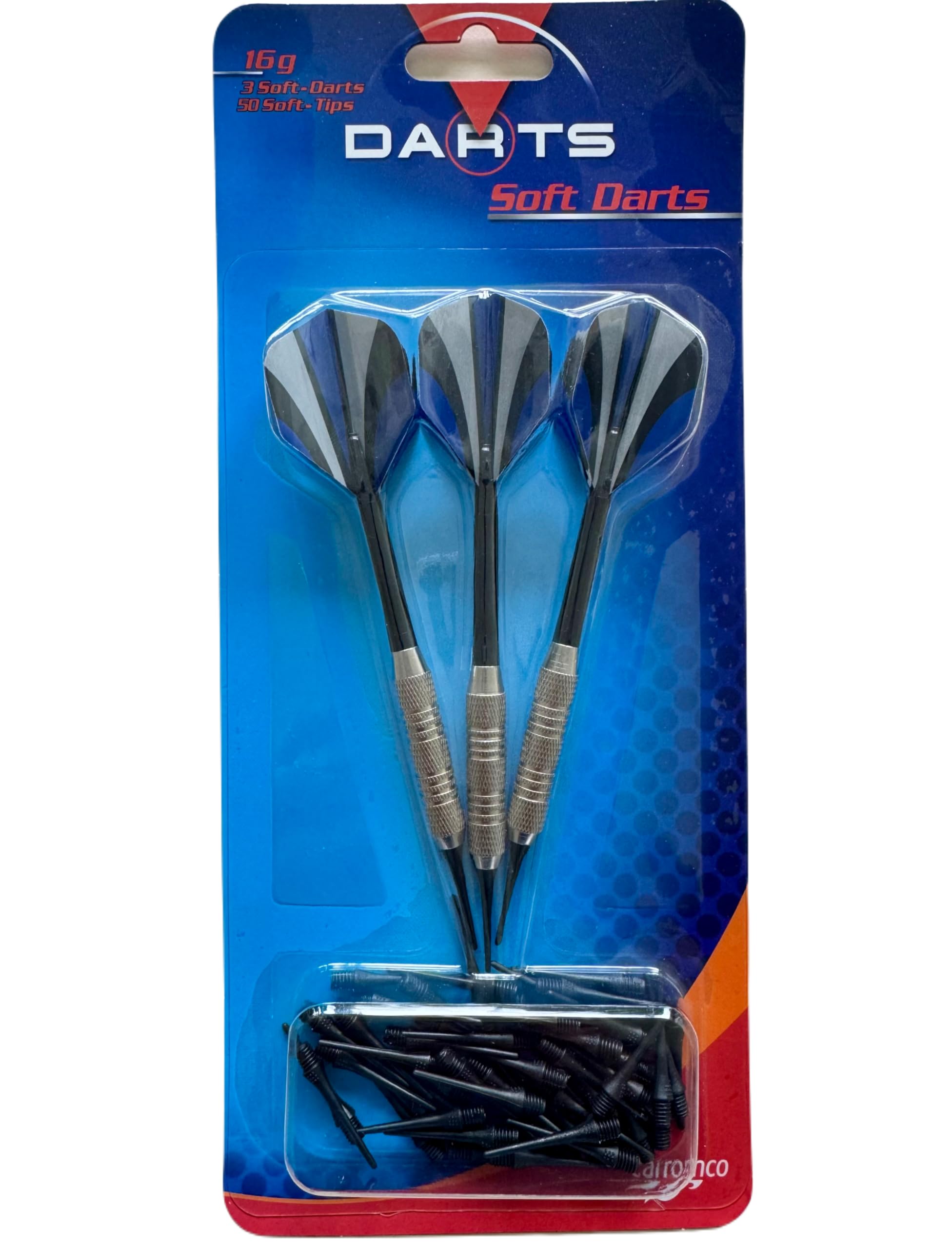 Carromco Softdart Set L Softdarts, 3 Softdarts + 100 Tips + 3 Flights