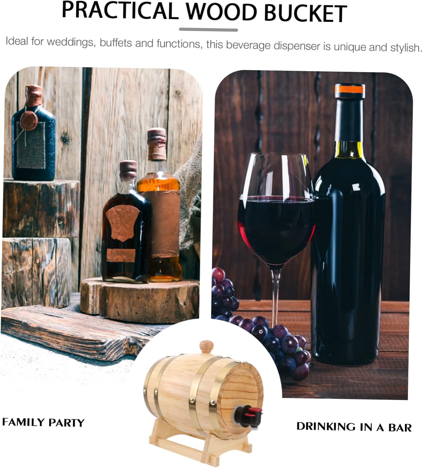 1pc Wine Decor Antique Style Drink Dispenser for Home Bar Kitchen Restaurant Capacity Accessories for Homemade Beverages