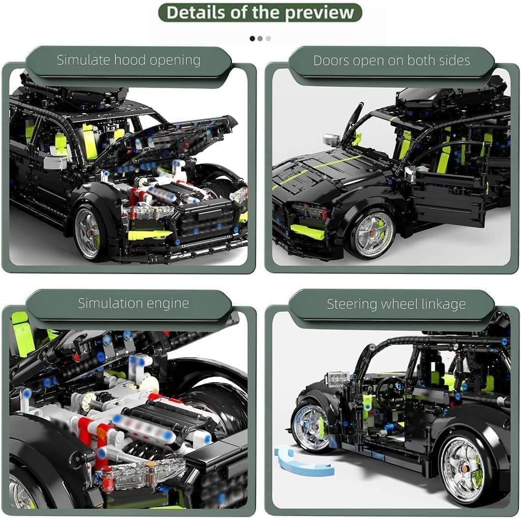 Juego de construcción de coches de carreras de tecnología para RS6 Avant, 2896 piezas, bloques de sujeción para coches deportivos, 1:10 MOC Carreras Coche Juguetes Juego de construcción
