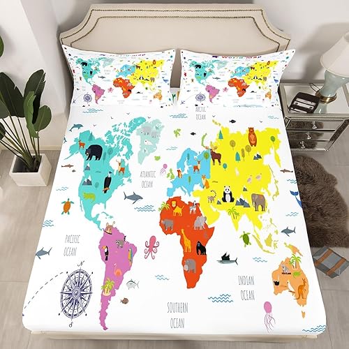 Miniatura 51 de jejeloiu Sea Turtle Sheet Set Ocean Creature Themed Sheets with Deep Pocket Fitted Sheet Sea Underwater World Bed Sheets Set Bed Reptile Tortoise