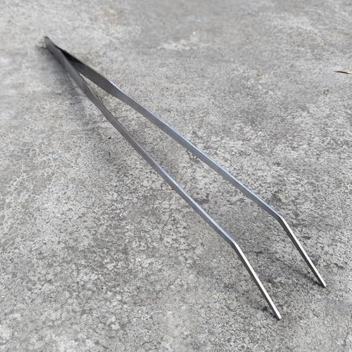 Extra Long 18.7 Inch Stainless Steel Tweezers Feeding Tongs (Longer Than Arms, Curved) for Aquarium & Terrarium