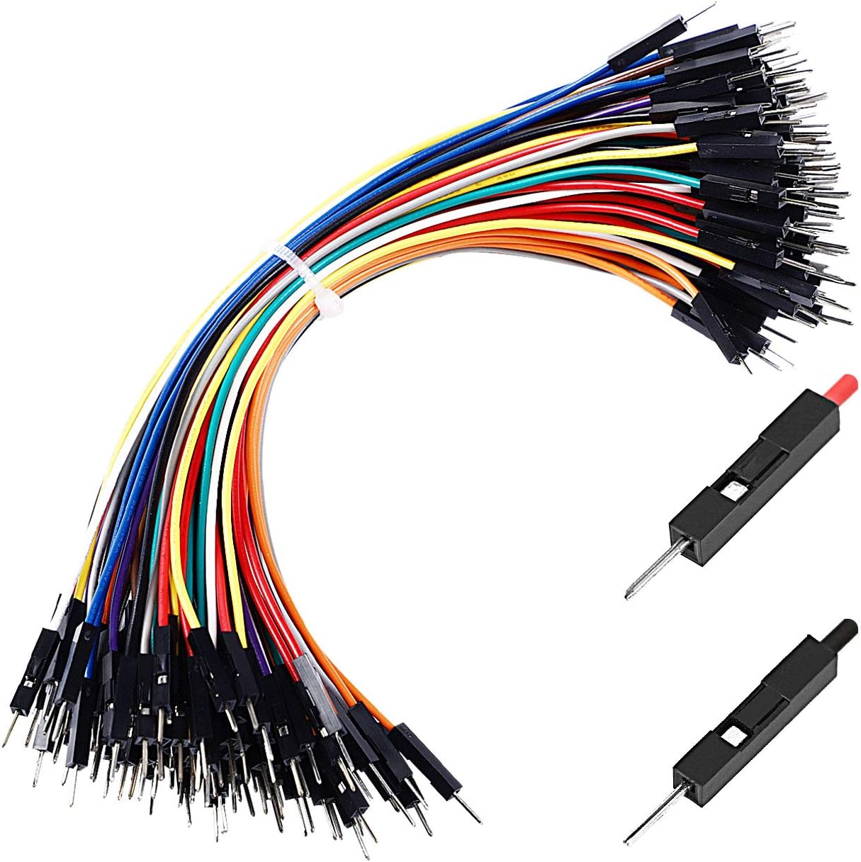 Breadboard Jumper Wires Male to Male 6'' Length 0.1'' Square Head 100-Pack 10 Colors 24AWG by Hellotronics (15CM, 1P M/M)