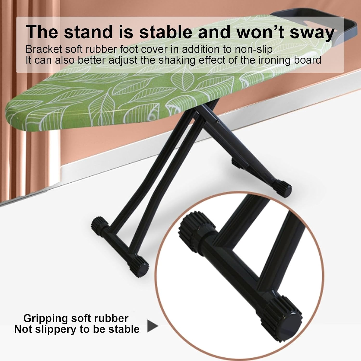 Compact Ironing Board, Heavy-Duty Ironing Board, Foldable Ironing Board with Iron Stand, Tall Ironing Board, Wide Ironing Board, Compact Ironing Board for Small Spaces (Color : B)