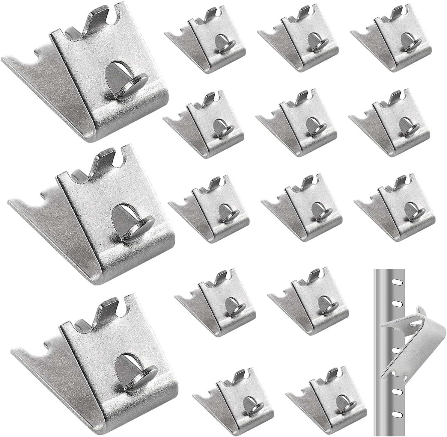 DAJAVE 24 Pieces Refrigerator Shelf Clip, Stainless Steel