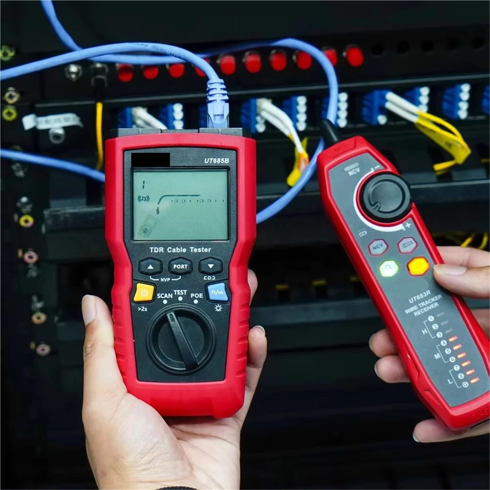 Netzwerk-Tester, TDR-Kabeltester POE-Koaxial-Netzwerkleitungsfinder Twisted Pair Locator Längensequenzdetektor Draht-Tracker