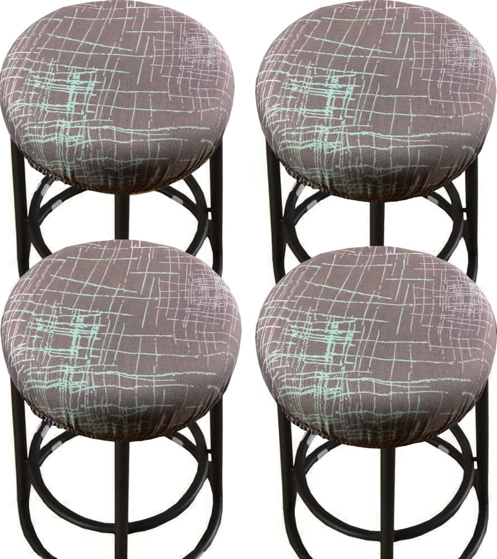 HFCNMY Stool Covers Round,4 Pack Stretch Round Bar Stool