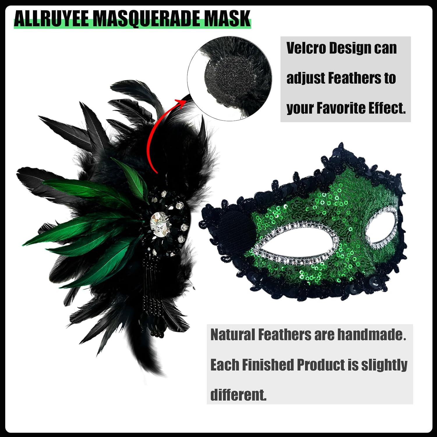 2024 New Feather Masquerade Mask for Women,Feather Masquerade Mask for Masquerade Party, Mardi Gras,Cosplay Party Masque - Image 5
