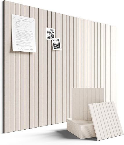 Tablero de anuncios de fieltro 48 x 36 pulgadas, alternativa al corcho, paquete de 12, 70 lengüetas adhesivas removibles, panel de pared para