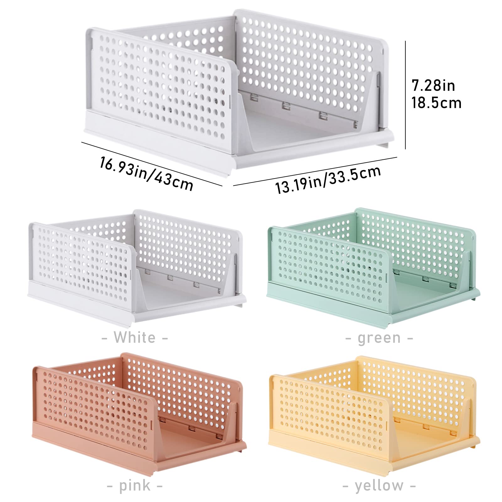 Domiella Cassette Portaoggetti In Plastica Pieghevoli – 2 Pezzi, Impilabili, Grandi (40x30x15 Cm), Rosa, Per Casa E Ufficio