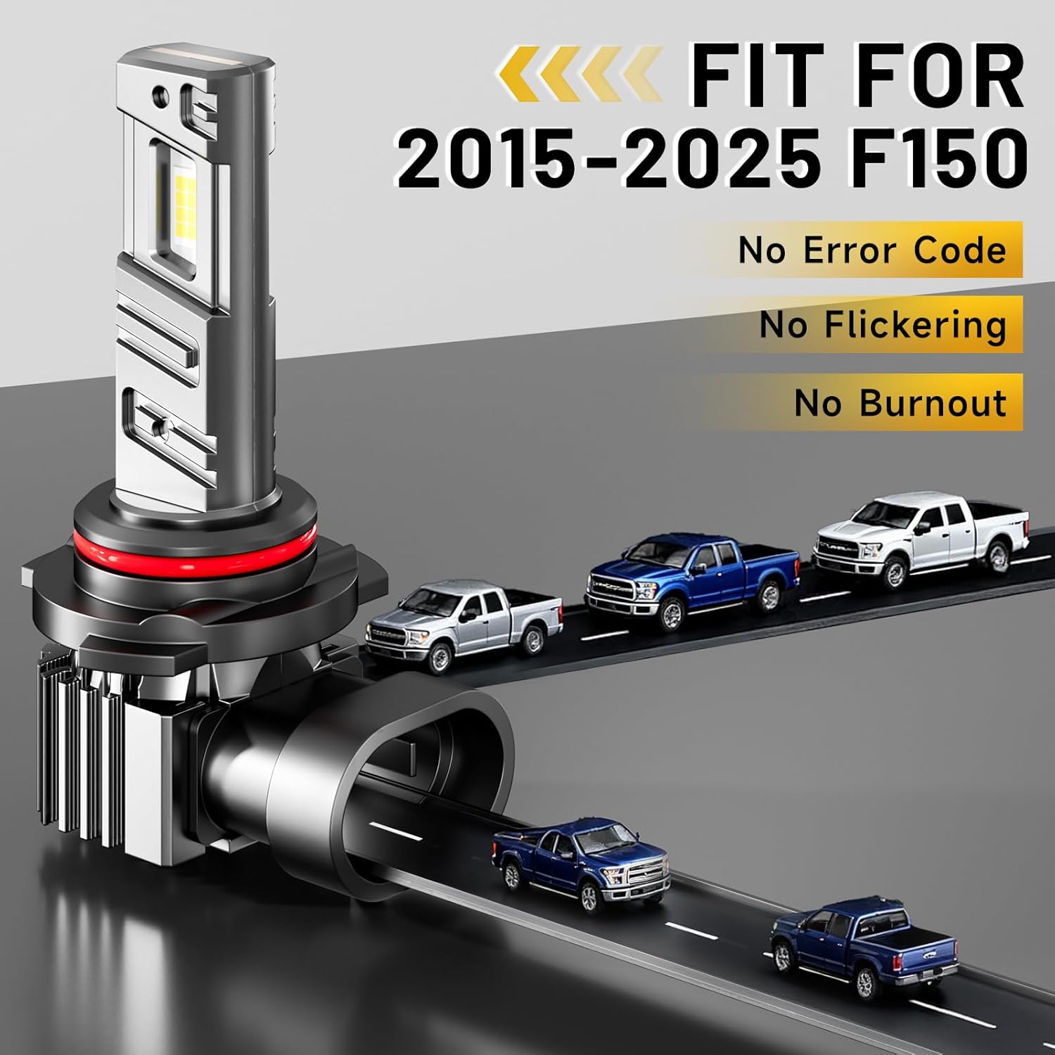 unionlux Fit for 2015-2023 Ford F150 High Low Beam Fog Lights Bulbs Combo, Upgraded +1000% 72000LM Super Brighter 6500K White F150 Accessories, Plug&Play 1:1 Halogen Mini Size, Pack of 6