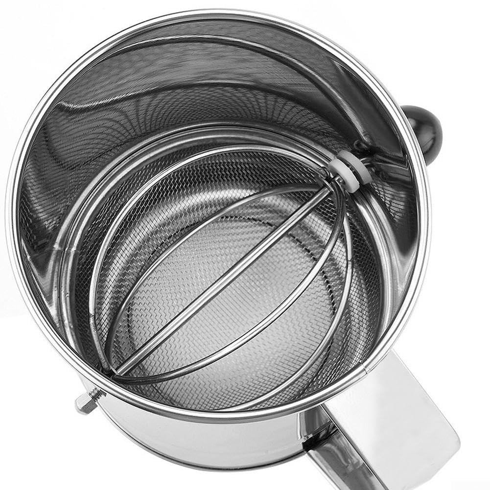 Tamiz manual de harina de manivela de 8 tazas para hornear en