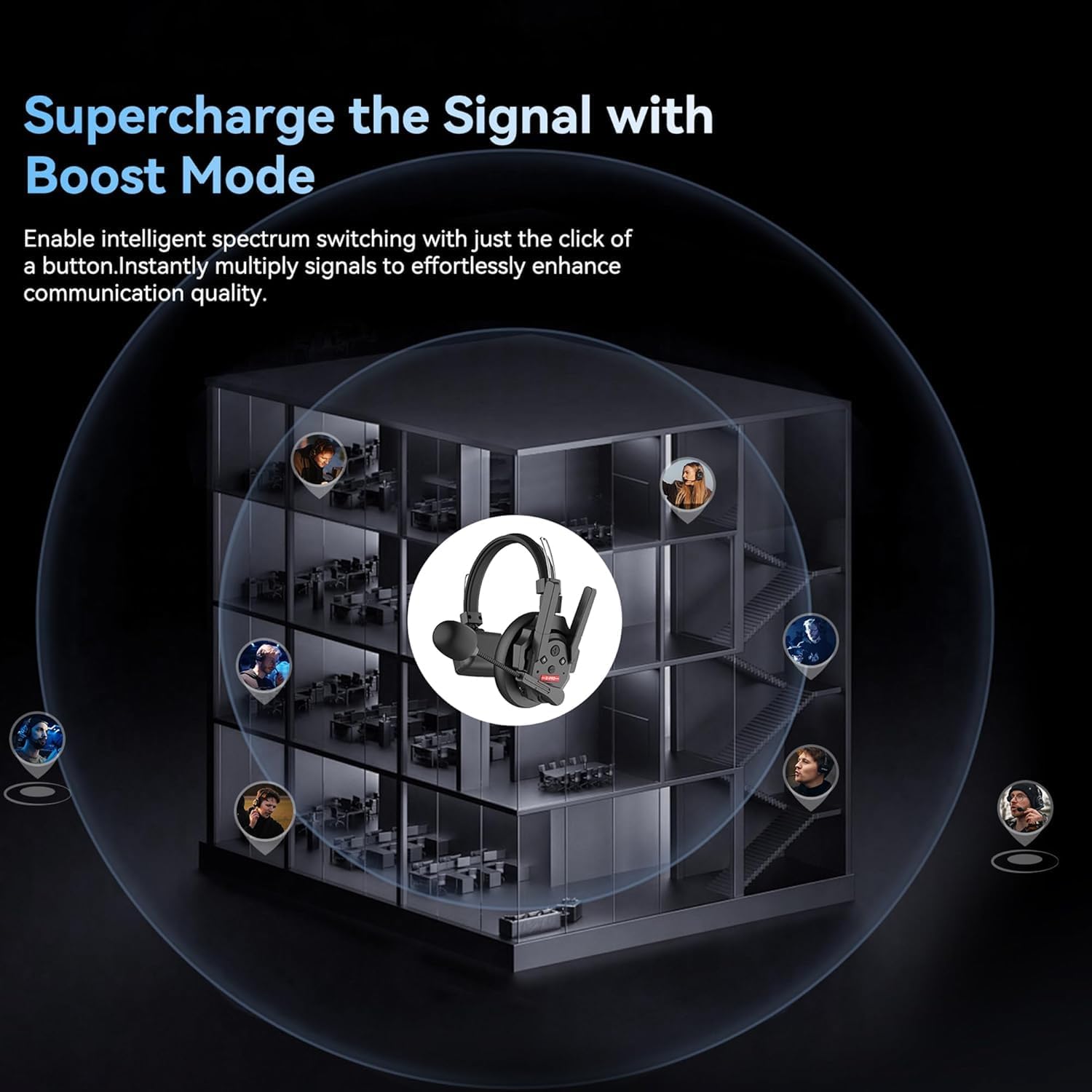SYNCO XTalk XPro5 XPro X5 Wireless Intercom Headset System 2.4GHz 500M/1640ft Full Duplex Communication Headsets with Noise Cancerllation for 5 Persons Movie Shoot, Live Show Stage Performance