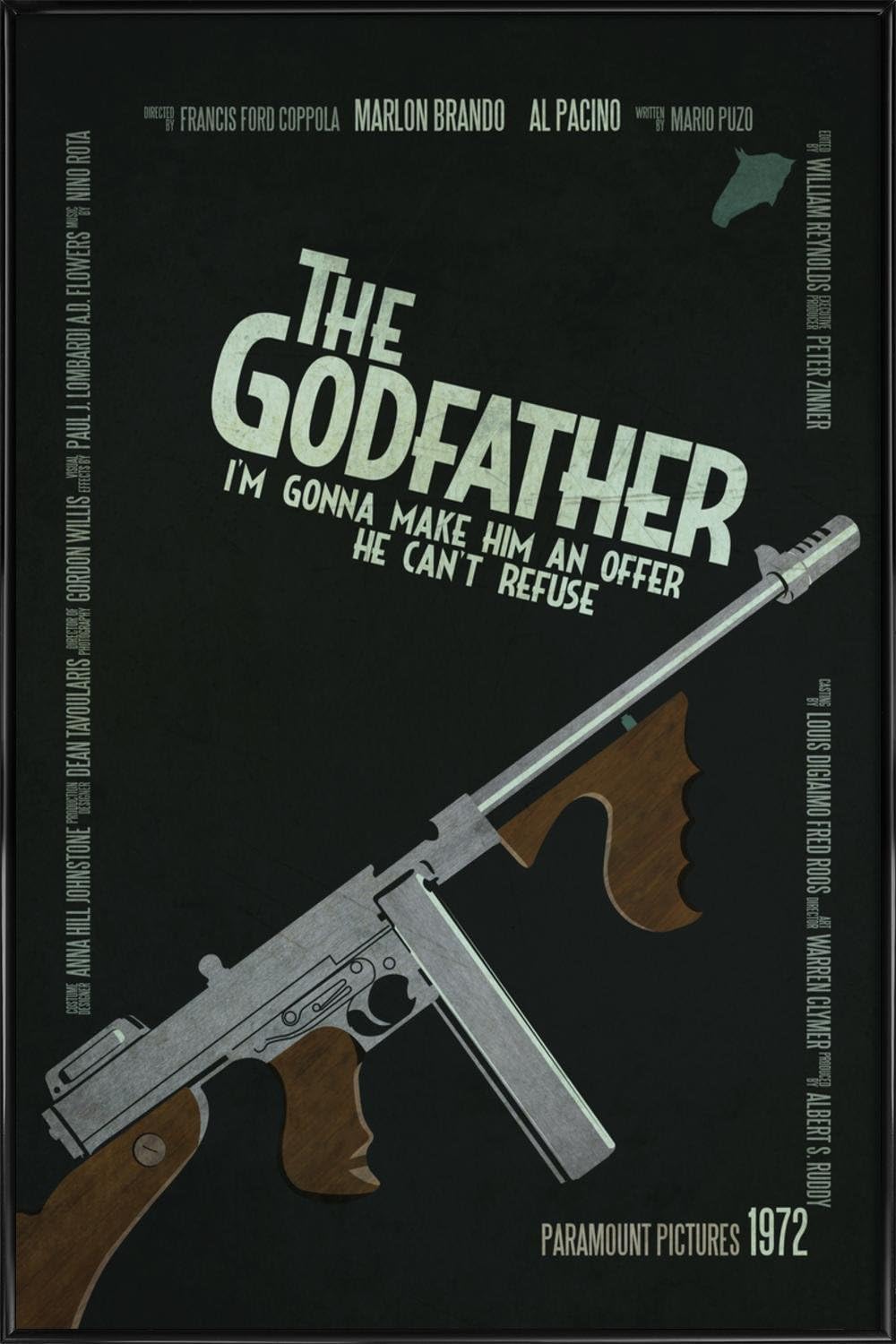 Juniqe® Pictures with frames 20x30cm Movies - Design Godfather (Format: Portrait) - Wall art, Framed prints & Framed posters by independent artists - Film & TV art - Designed by Aycan Elijah Yilmaz