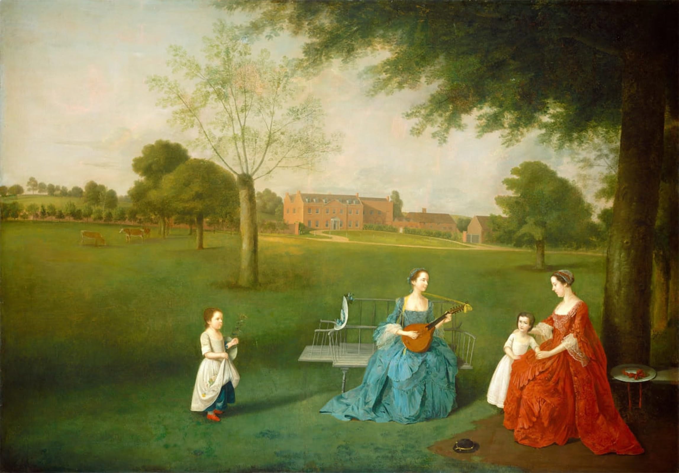 SERENDIPITP Aesthetic Poster Photo Wall Print Retro Picture Members of the Maynard Family in the Park At Waltons by Arthur Devis Modern Wall Artwork for Home Decor 60x90cm