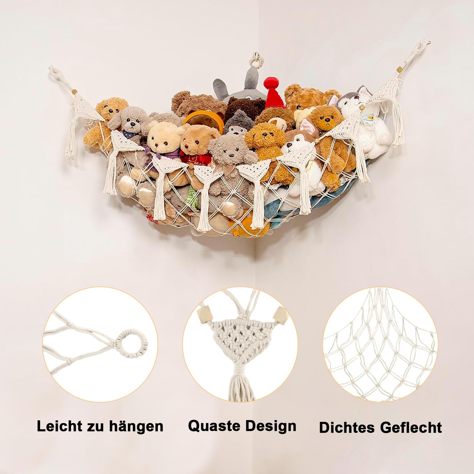 Amaca A Rete Per Peluche - Bianca, Organizza Giochi In Camera - Foto 10