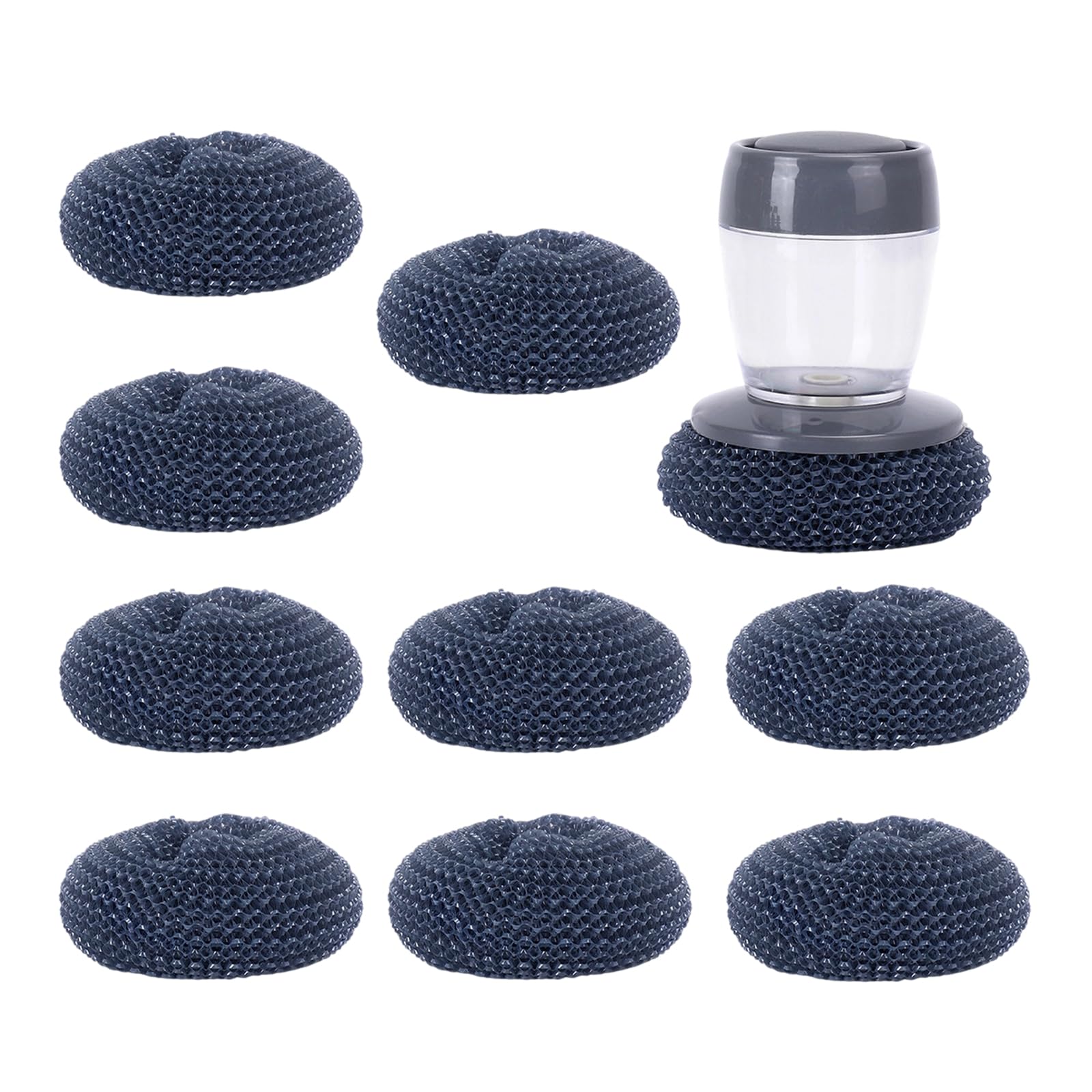 NVOQILIN Press Pan Brush with Liquid Dispenser Detergent Scrubber for Pots Pans Multifunctional Kitchen Cleaning Brush Automatic Pan