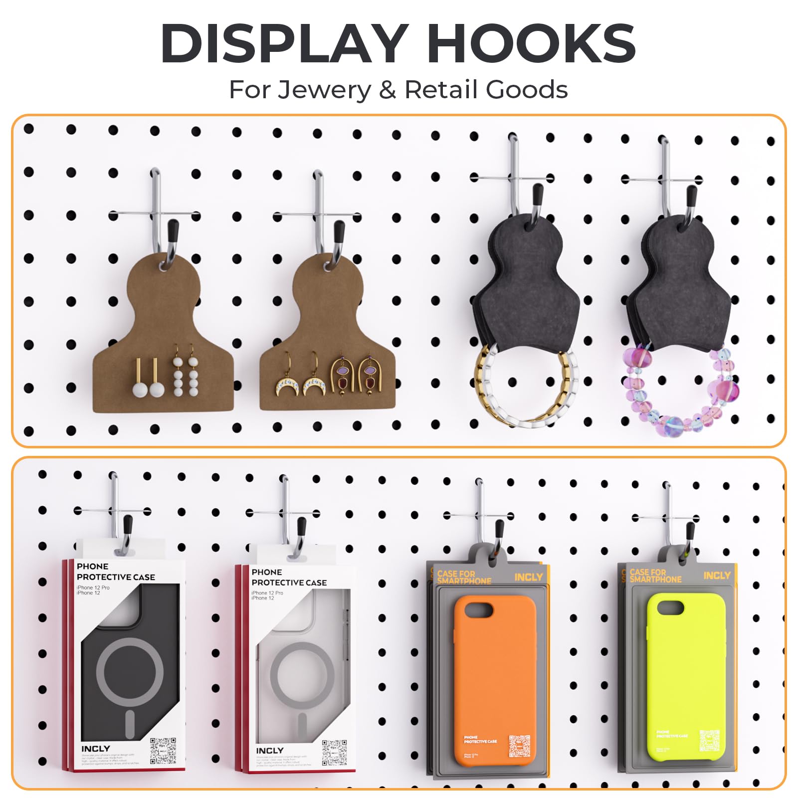 INCLY Pegboard J Hooks - 100 Pack -7