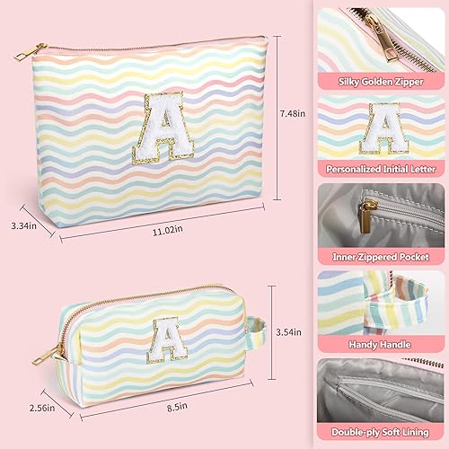 Miniatura 4 de Bolsa de maquillaje con inicial, bolsa de viaje personalizada para cosméticos, regalos de cumpleaños para niñas adolescentes de 4, 5, 6, 7, 8, 9,