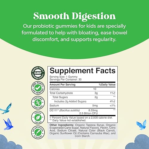 Miniatura 2 de Gomitas probióticas para niños con refuerzo inmunológico, Bacillus Subtilis Probiótico para niños, malestar estomacal, limpieza corporal, impulso