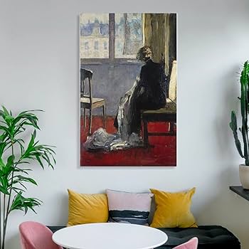 Amazon.co.jp: レッサー・ユリィ「赤い絨毯」キャンバス地に